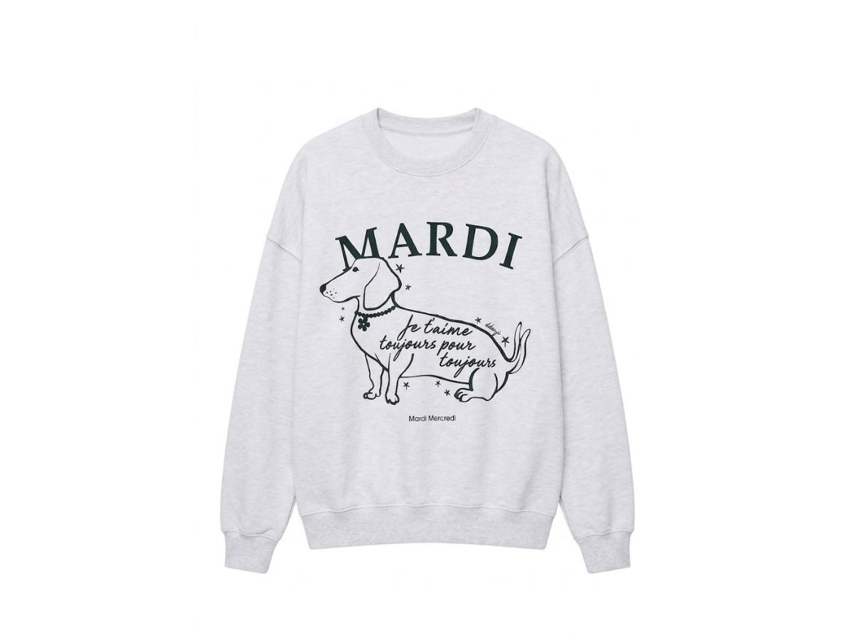 Mardi Mercredi Mardi Mercredi Sweatshirt Swing The Tail Ddanji Flower Choker Oatmeal Black