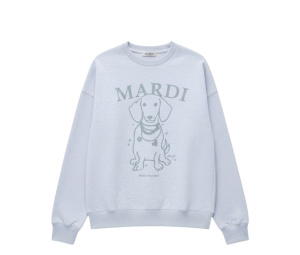 Buy Mardi Mercredi Sweatshirt Swing The Tail Ddanji Pearl Necklace White Light Grey at Sasom – Authentic and Ready to Ship