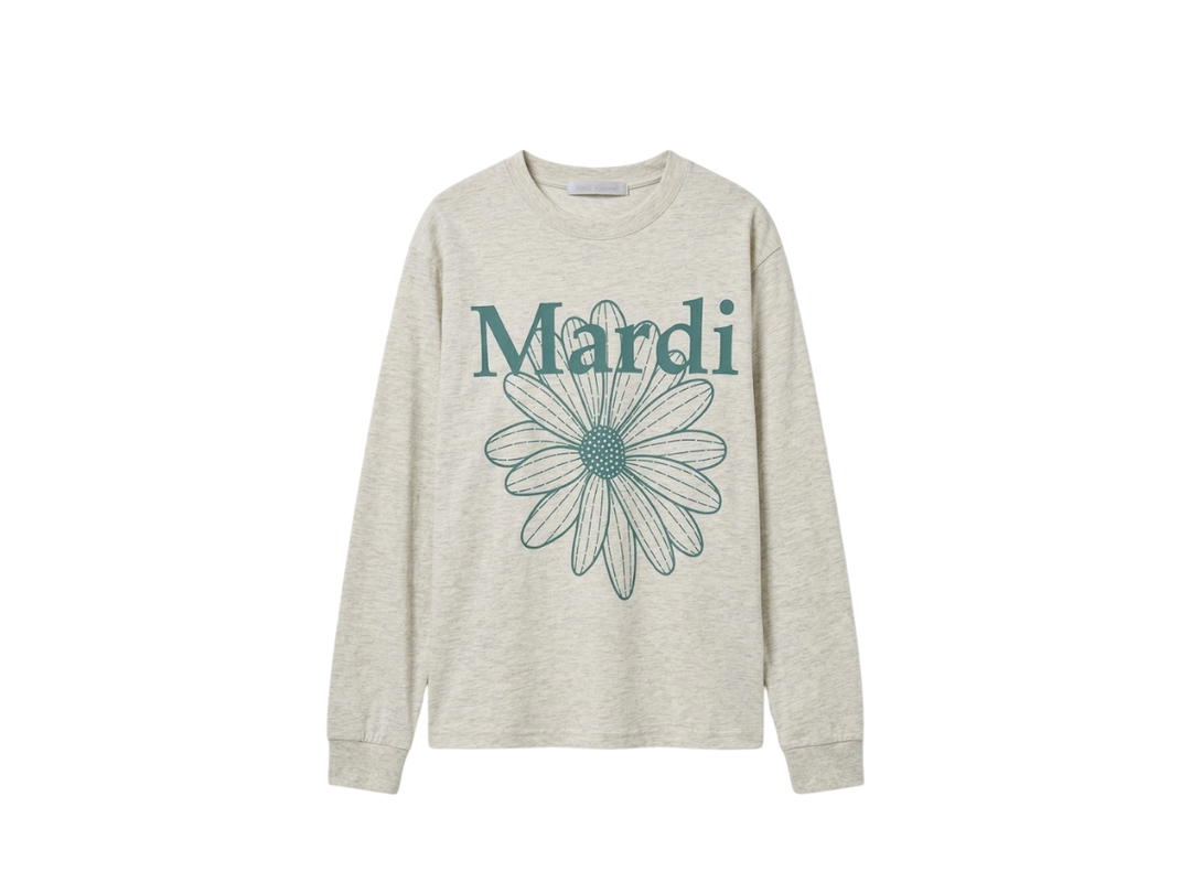 Mardi Mercredi Mardi Mercredi Tshirt Long Sleeve Flowermardi Oatmeal Mint
