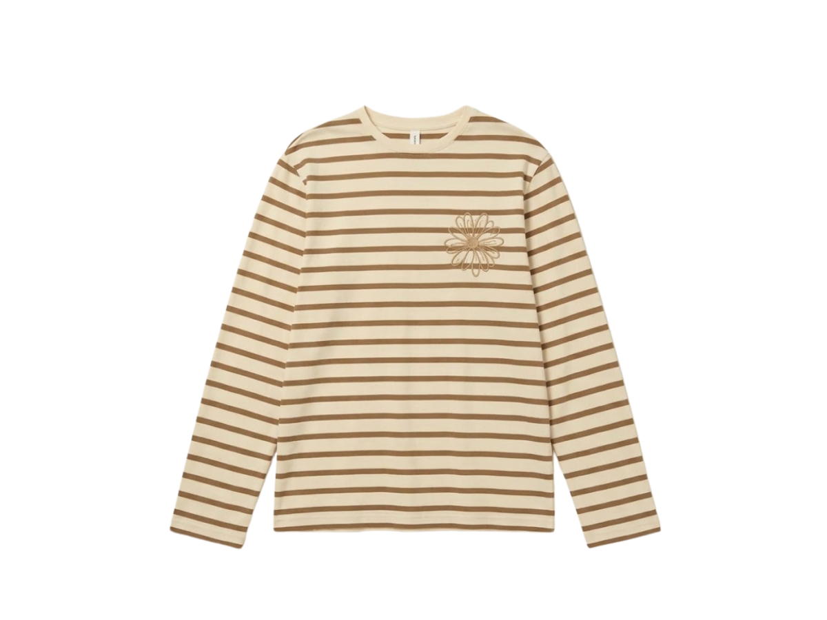 Mardi Mercredi Mardi Mercredi Tshirt Long Sleeve Stripe Beige Chestnut