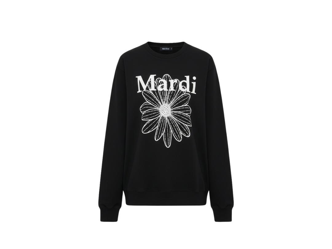 Mardi Mercredi Mardi Mercredi T-shirt Long Sleeve Flowermardi Black Ivory