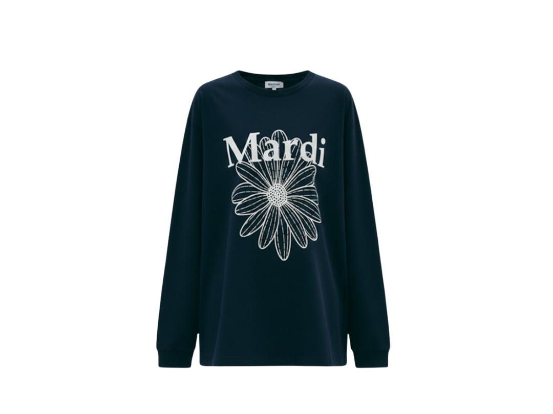 Mardi Mercredi Mardi Mercredi T-shirt Long Sleeve Flowermardi Navy Ivory
