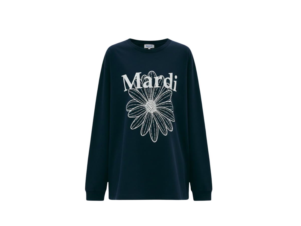 Mardi Mercredi Mardi Mercredi T-shirt Long Sleeve Flowermardi Navy Ivory