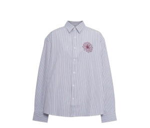 Buy Mardi Mercredi Cotton Shirt Stripe Blue Burgundy (W) at Sasom – Authentic and Ready to Ship