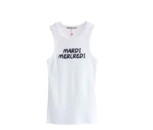Buy Mardi Mercredi Tank Racer Brush Logo White Black at Sasom – Authentic and Ready to Ship