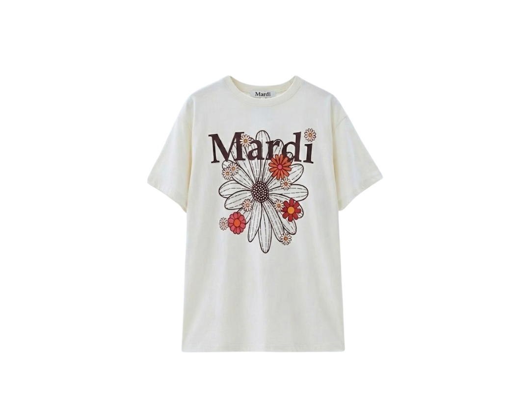 Mardi Mercredi Mardi Mercredi Tshirt Flowermardi Blossom Cream Burgundy