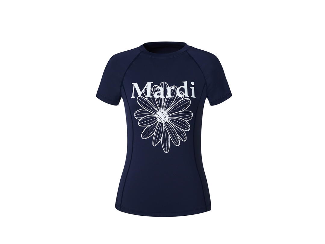 Mardi Mercredi Mardi Mercredi Airlift Slim Fit Top Flowermardi Navy Ivory
