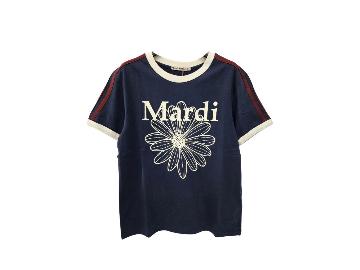 Mardi Mercredi Mardi Mercredi Linger Tshirt Flowermardi Navy Ivory