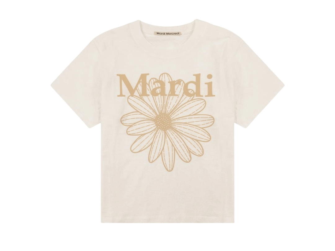 Mardi Mercredi Mardi Mercredi Slim Tshirt Flowermardi Butter Peanut