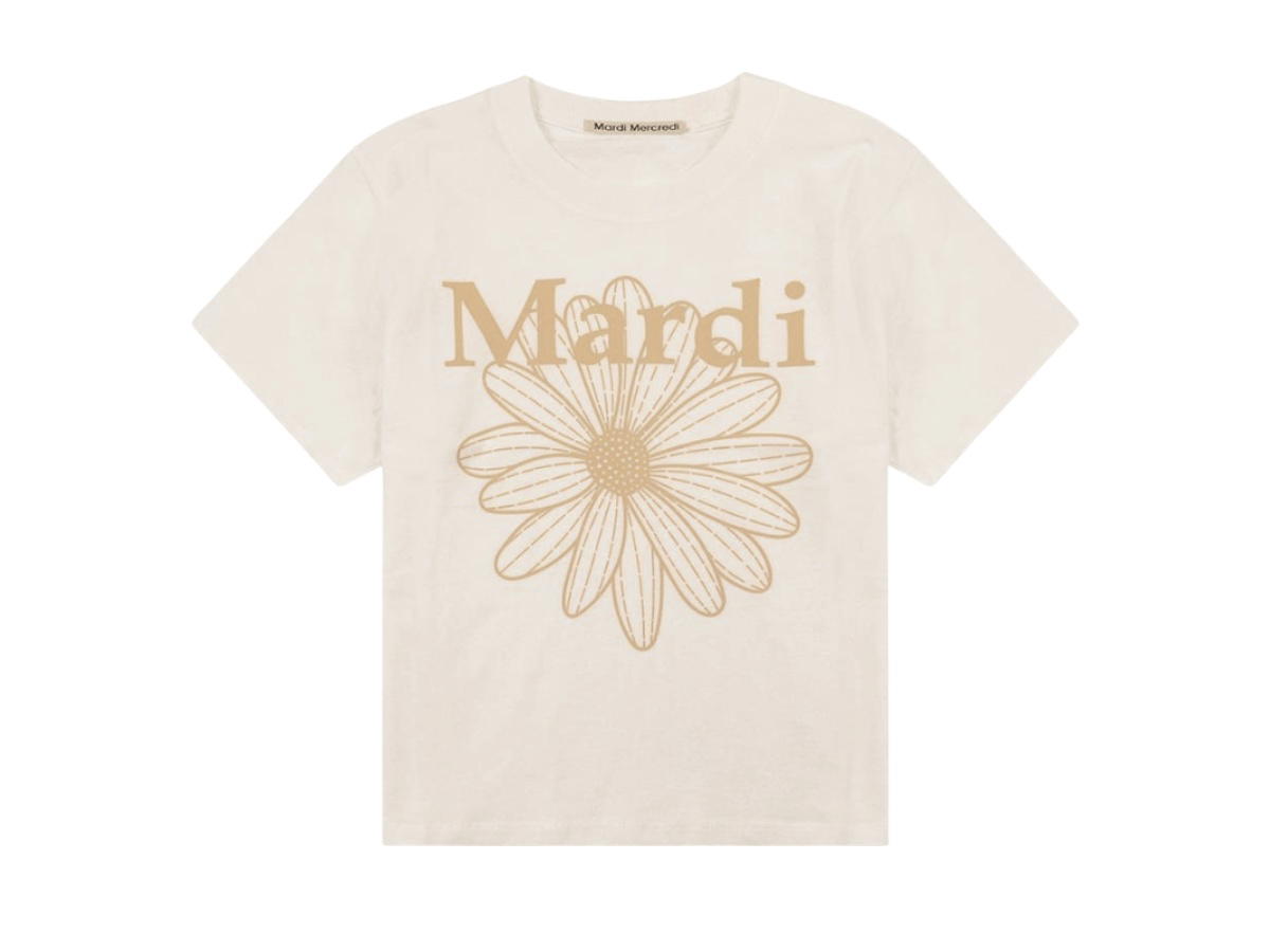 Mardi Mercredi Mardi Mercredi Slim Tshirt Flowermardi Butter Peanut
