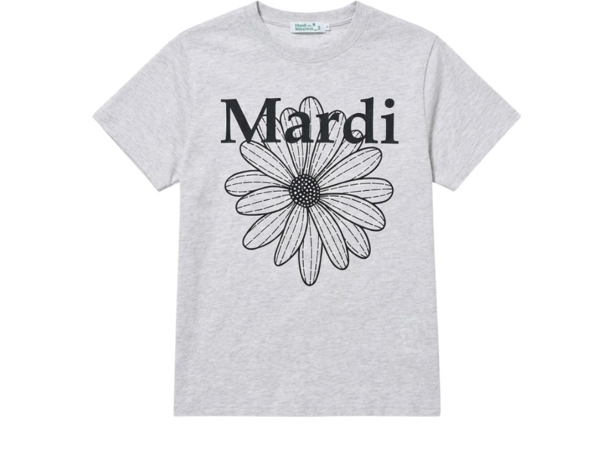 Mardi Mercredi Mardi Mercredi Slim Tshirt Flowermardi Oatmeal Black
