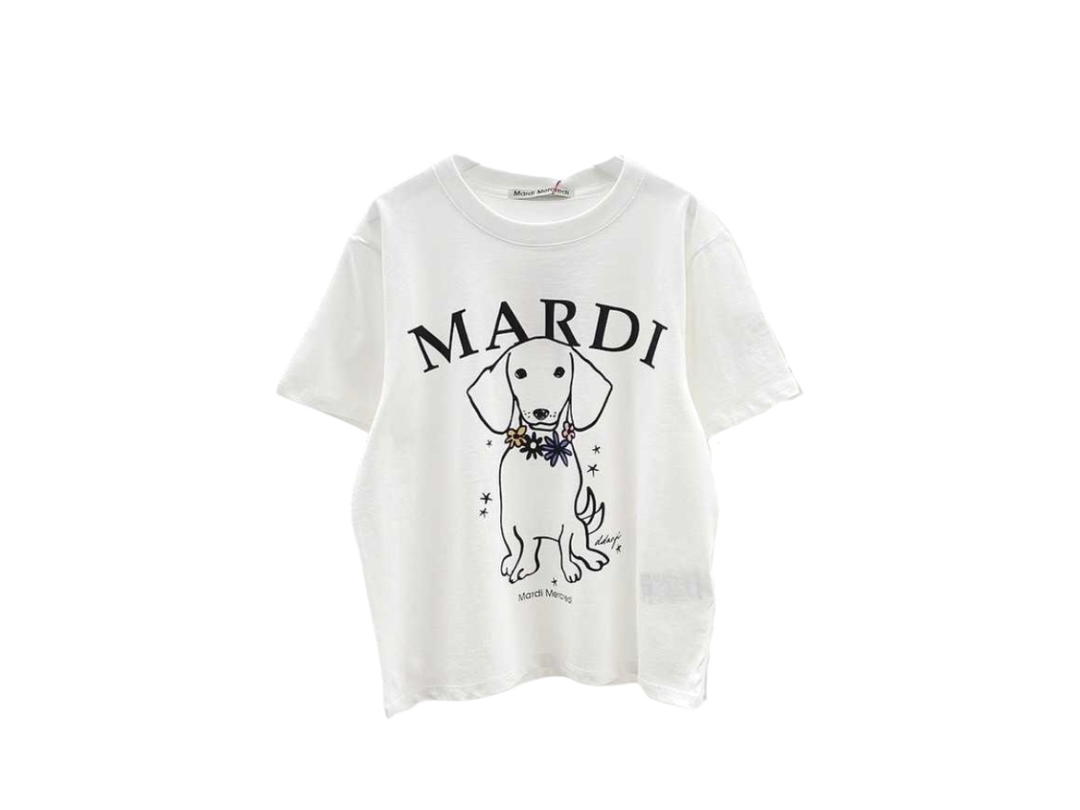 Mardi Mercredi Mardi Mercredi Slim Tshirt Swing The Tail Ddanji Flower Necklace Ivory Purple