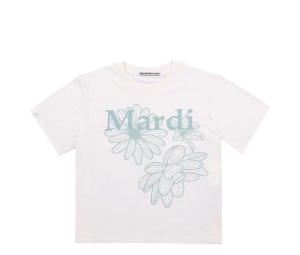 Buy Mardi Mercredi Slim Tshirt Triple Flower Cream Mossgreen at Sasom – Authentic and Ready to Ship