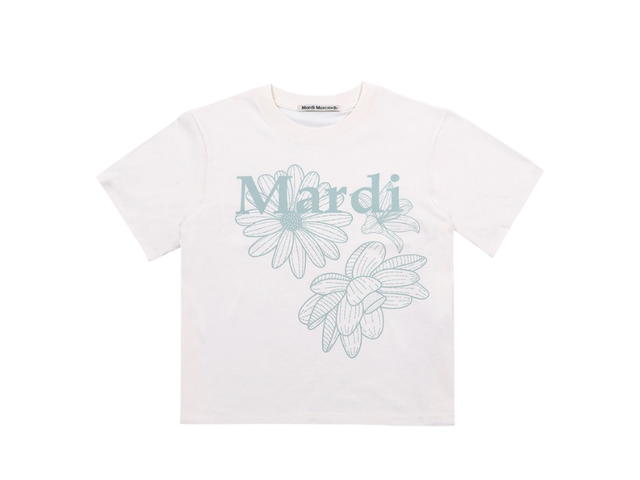 Mardi Mercredi Mardi Mercredi Slim Tshirt Triple Flower Cream Mossgreen - view 1
