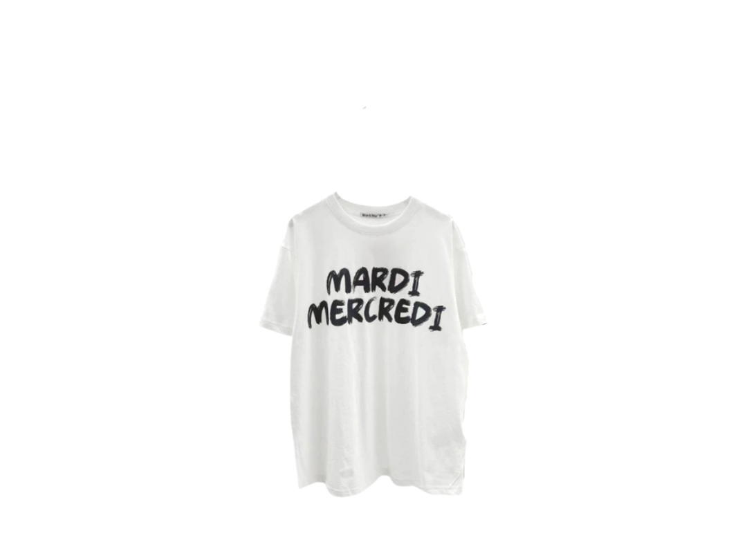 Mardi Mercredi Mardi Mercredi Tshirt Brush Logo Ivory Black
