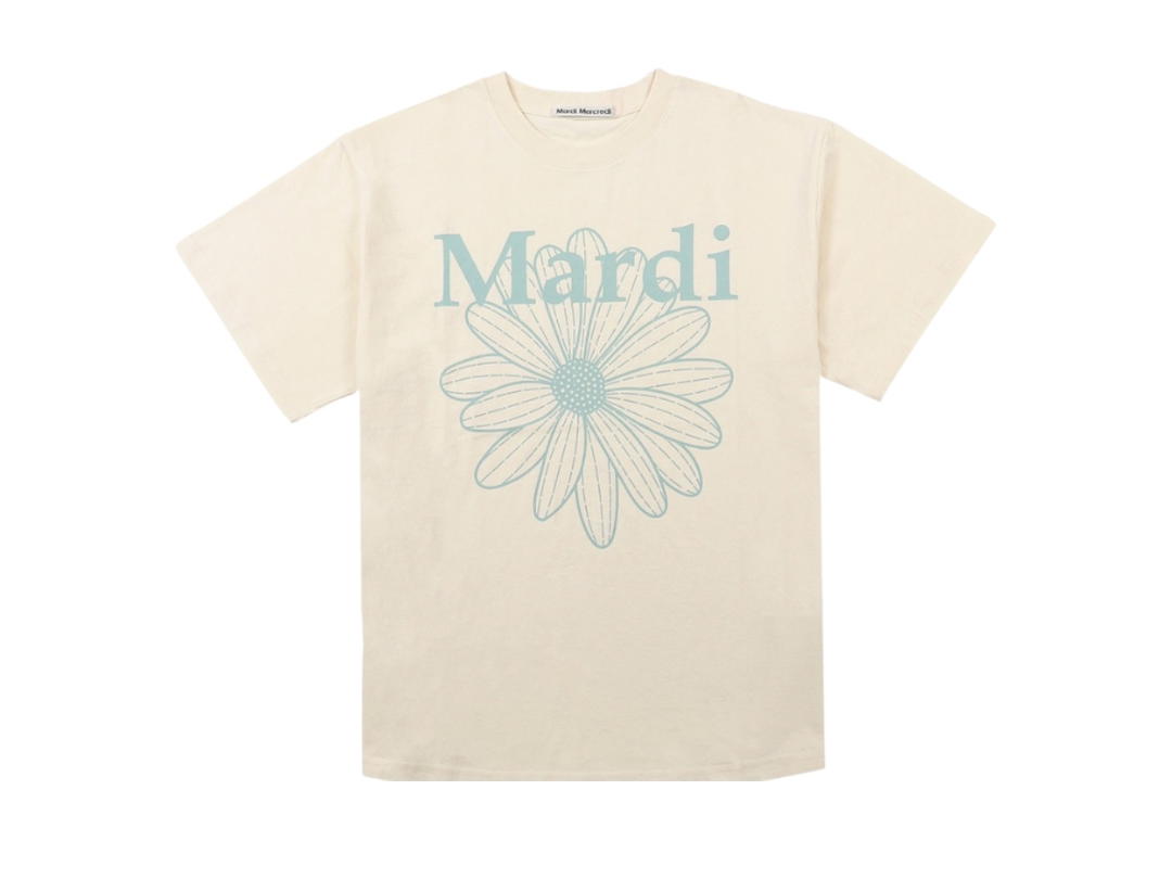 Mardi Mercredi Mardi Mercredi Tshirt Flowermardi Butter Mossgreen