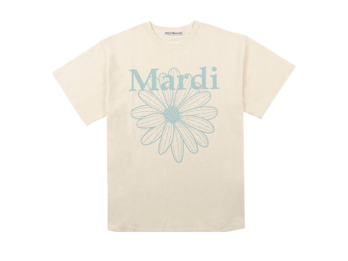 Mardi Mercredi Mardi Mercredi Tshirt Flowermardi Butter Mossgreen
