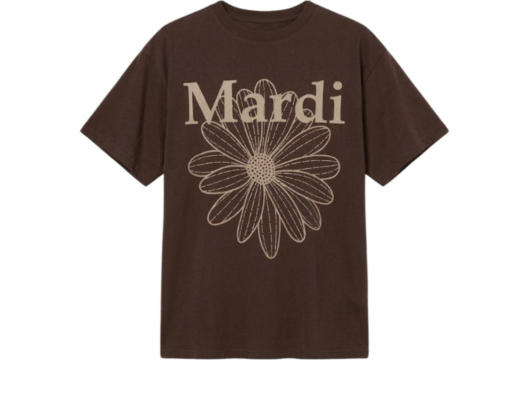 Mardi Mercredi Mardi Mercredi Tshirt Flowermardi Brown Taupe
