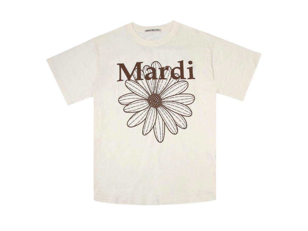 Mardi Mercredi Mardi Mercredi Tshirt Flowermardi Cream Brown