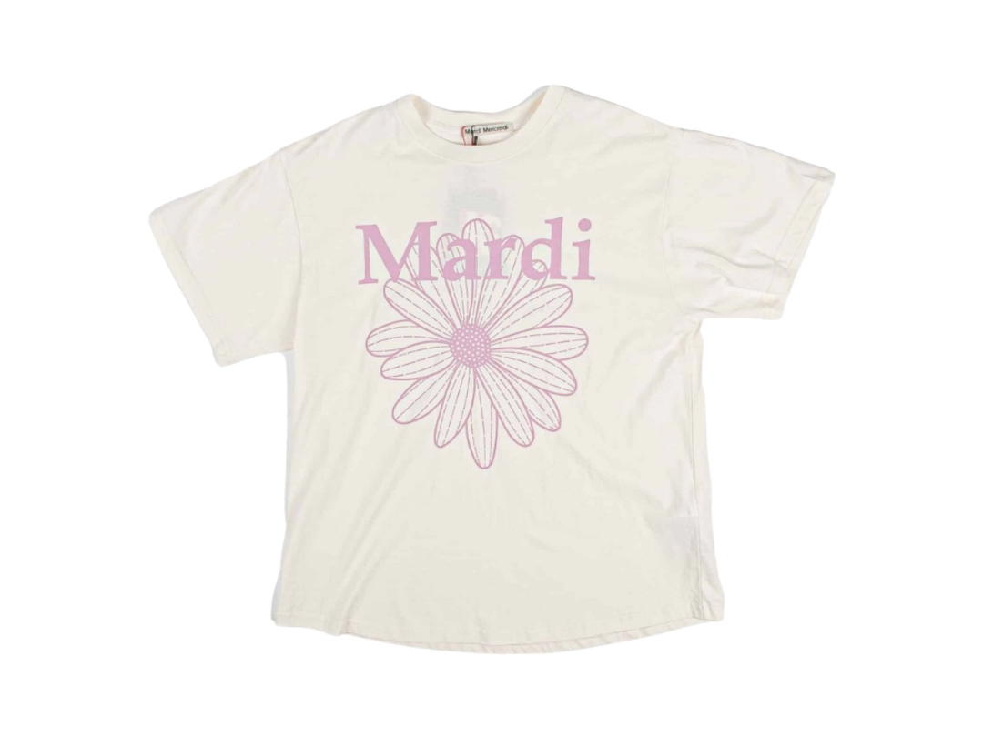 Mardi Mercredi Mardi Mercredi Tshirt Flowermardi Cream Pinklavender