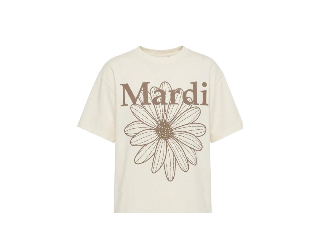Mardi Mercredi Mardi Mercredi Tshirt Flowermardi Cream Taupe
