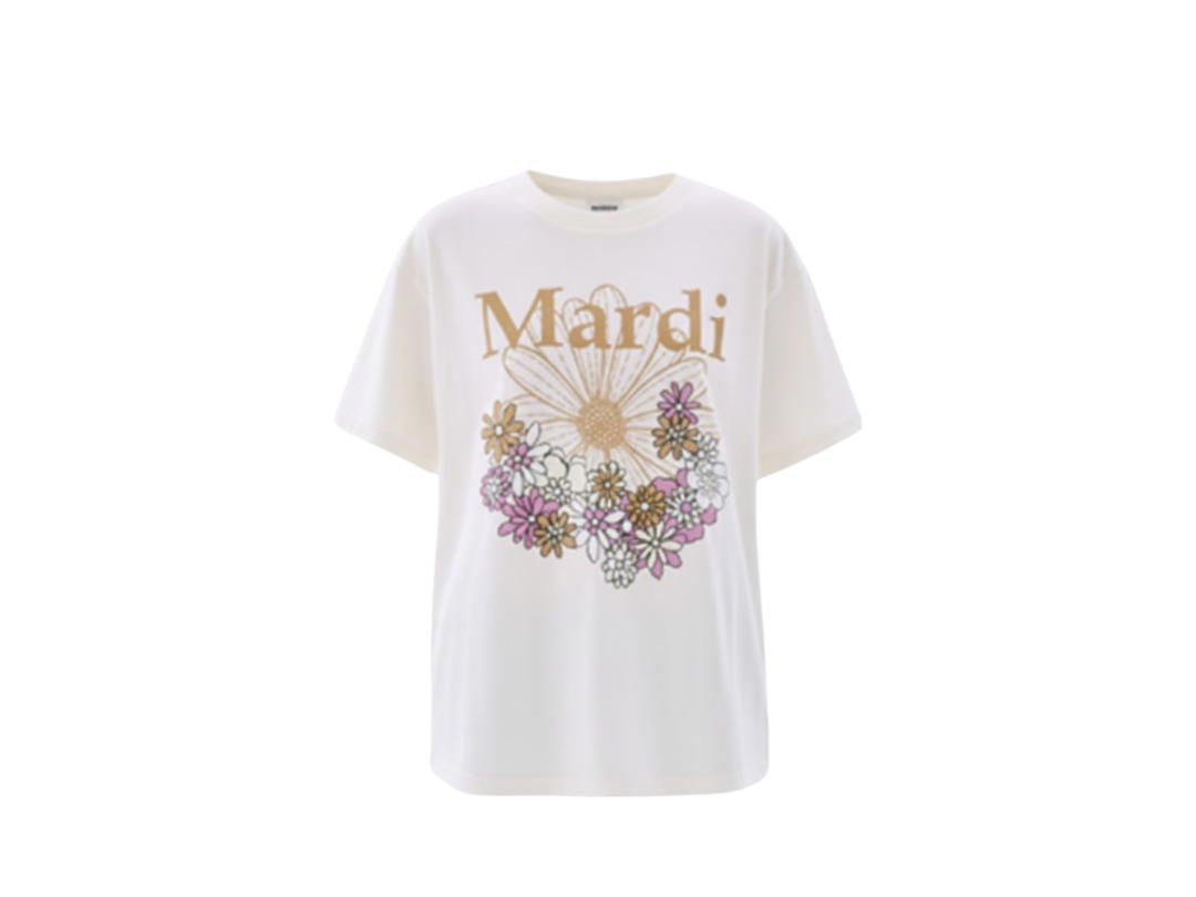 Mardi Mercredi Mardi Mercredi Tshirt Flowermardi Jardin Cream Peanut