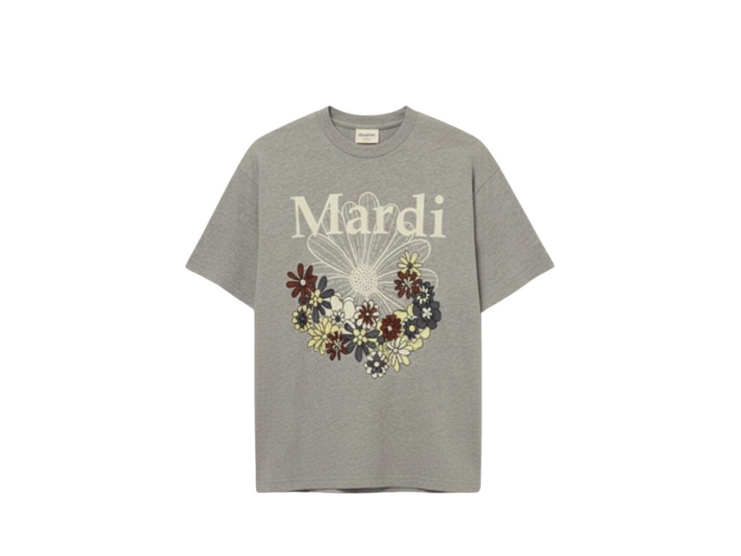 Mardi Mercredi Mardi Mercredi Tshirt Flowermardi Jardin Grey Ivory