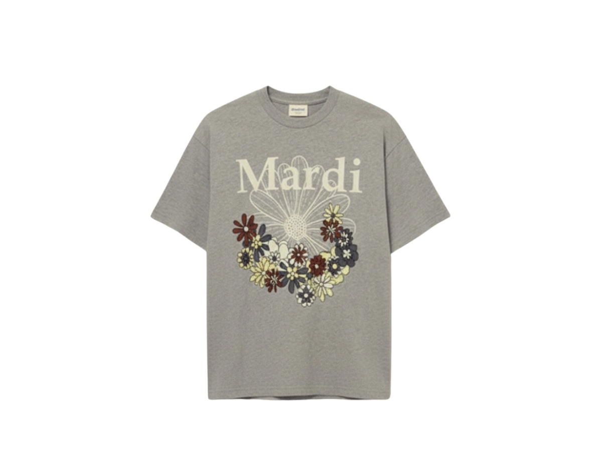 Mardi Mercredi Mardi Mercredi Tshirt Flowermardi Jardin Grey Ivory