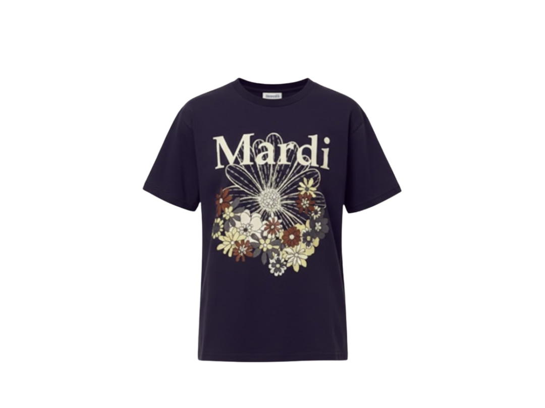 Mardi Mercredi Mardi Mercredi Tshirt Flowermardi Jardin Navy Ivory