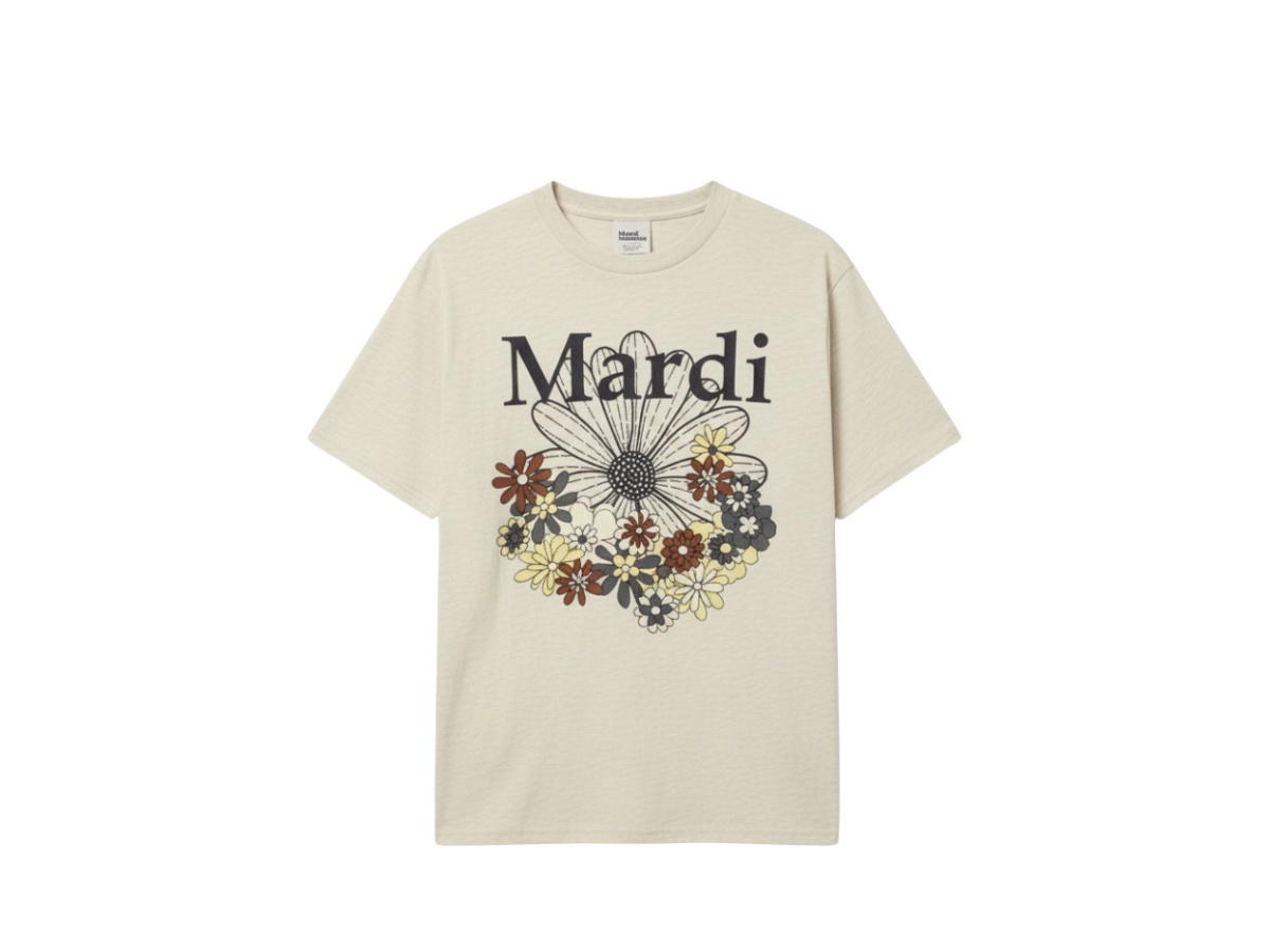 Mardi Mercredi Mardi Mercredi Tshirt Flowermardi Jardin Oatmeal Black