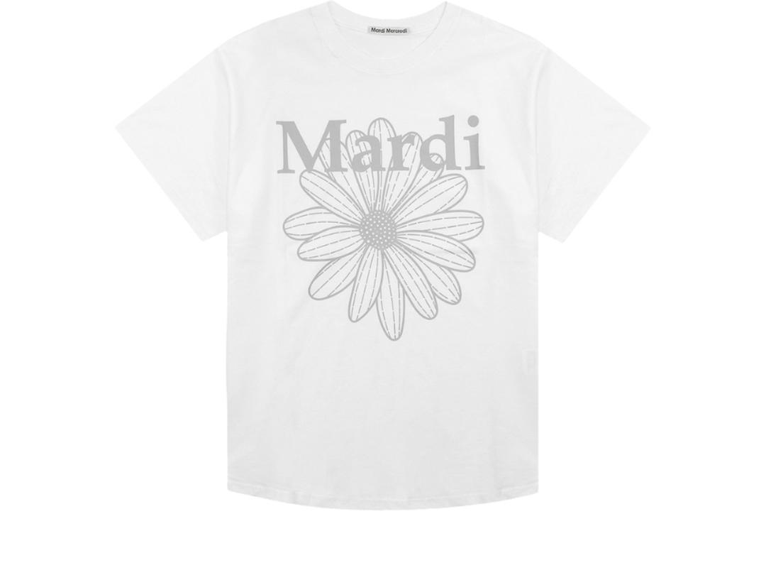 Mardi Mercredi Mardi Mercredi Tshirt Flowermardi White Lightgrey White Light Gray