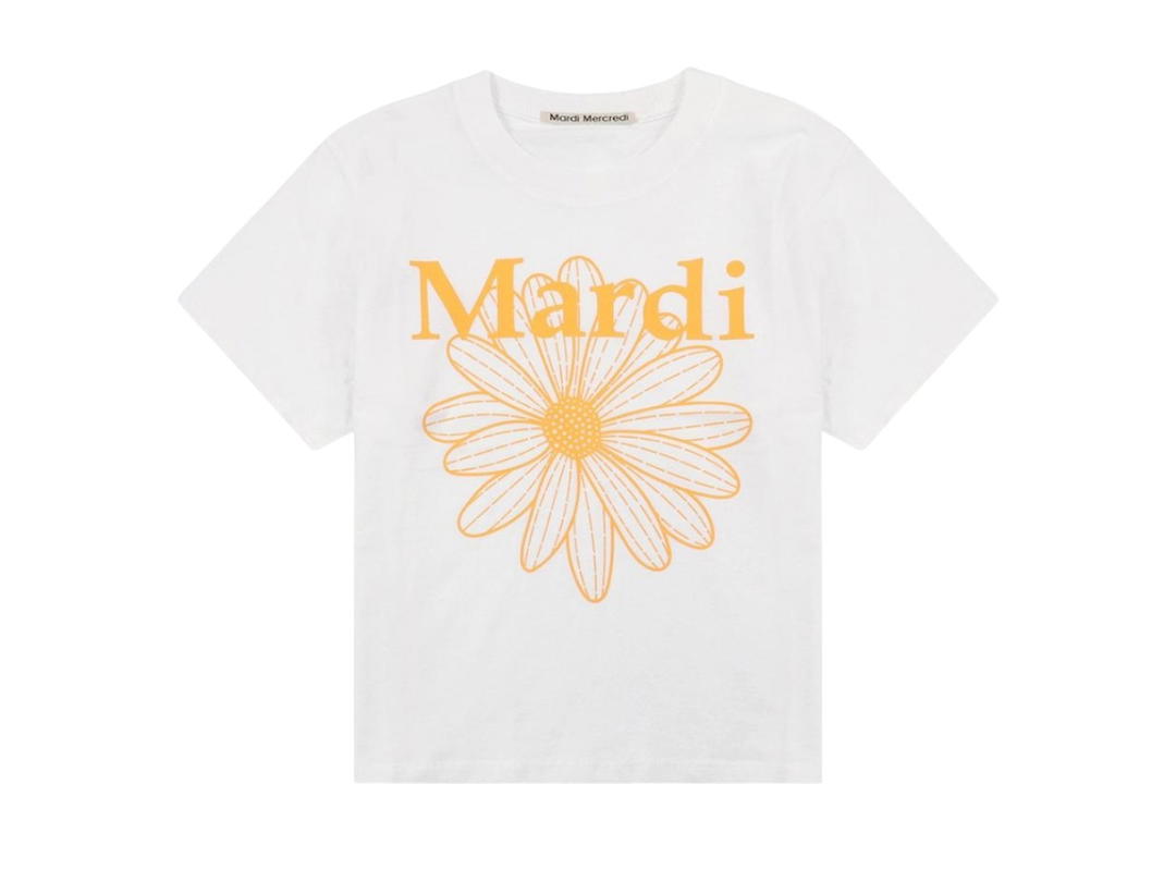 Mardi Mercredi Mardi Mercredi Tshirt Flowermardi White Tangerine