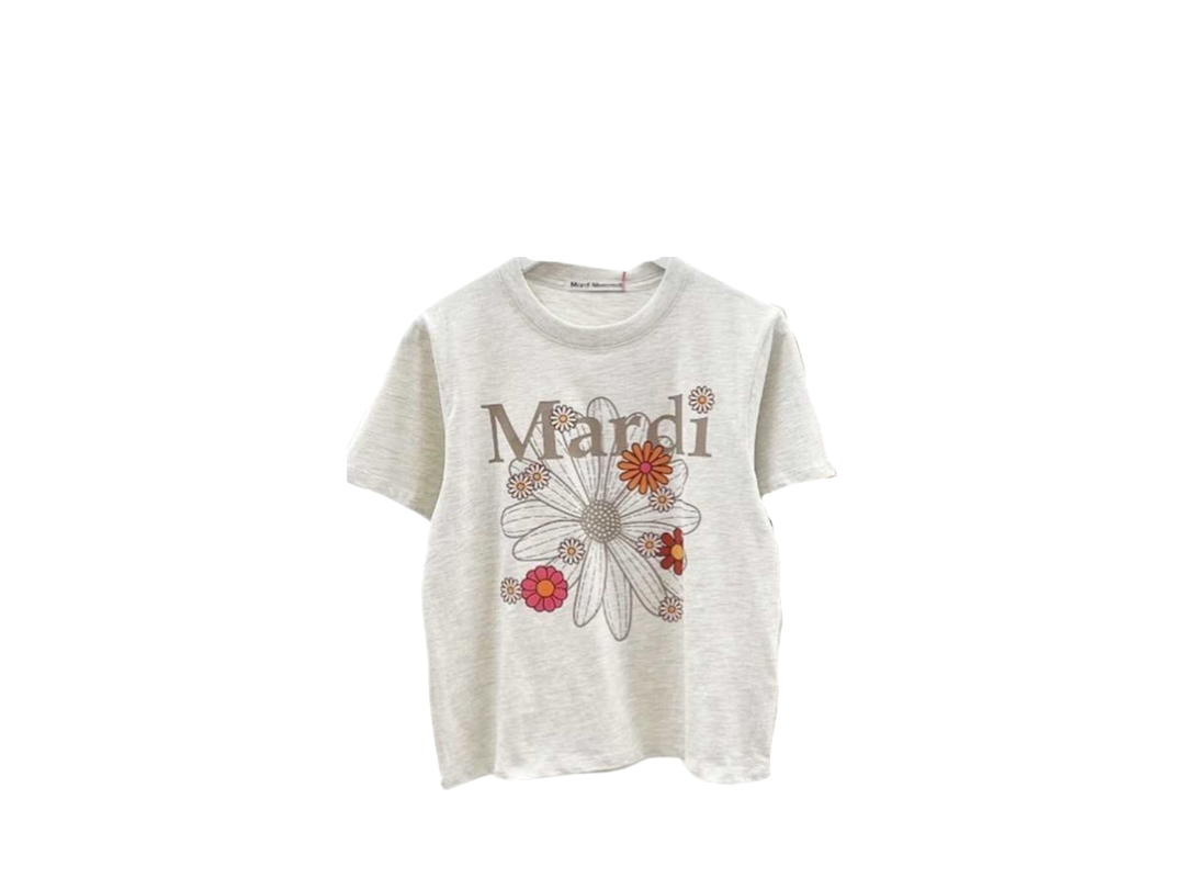 Mardi Mercredi Mardi Mercredi T-shirt Flowermardi Blossom Oatmeal Taupe