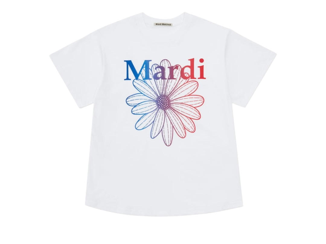 Mardi Mercredi Mardi Mercredi T-Shirt Flowermardi Francecoree 140 Gradation White (W)