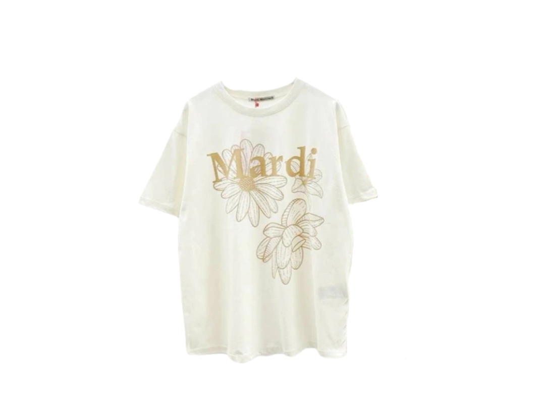 Mardi Mercredi Mardi Mercredi T-Shirt Triple Flower Cream Peanut