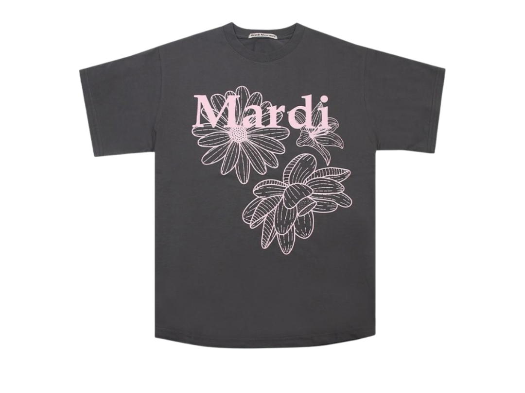 Mardi Mercredi Mardi Mercredi T-Shirt Triple Flower Charcoal Pink