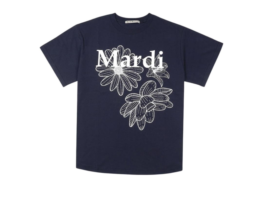 Mardi Mercredi Mardi Mercredi T-Shirt Triple Flower Navy White