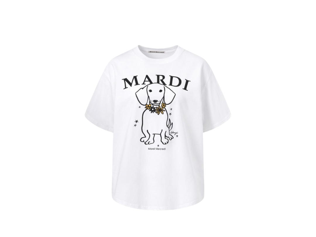 Mardi Mercredi Mardi Mercredi Tshirt Swing The Tail Ddanji Flower Necklace White Tangerine