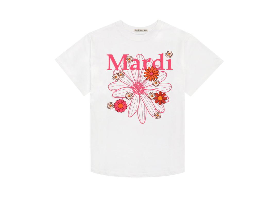 Mardi Mercredi Mardi Mercredi Tshirt Flowermardi Blossom White Pink