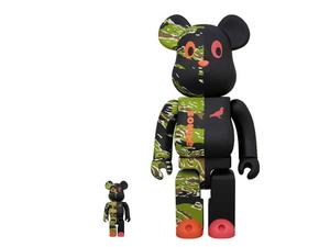 Buy BE@RBRICK atmos x Staple [Ver. 2] 400% + 100% at Sasom – Authentic and Ready to Ship