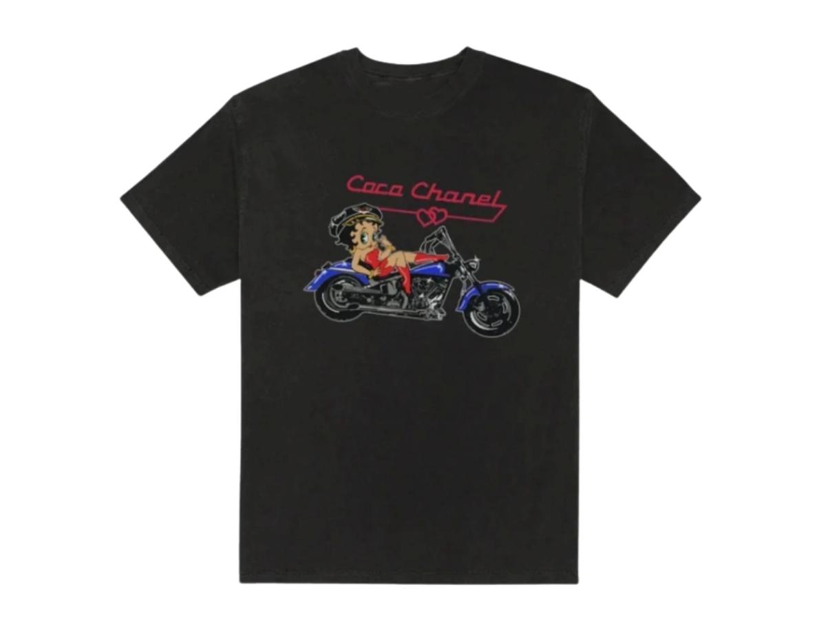 Mega Yacht Mega Yacht Betty Boop coco Chanel Biker T-Shirt Black