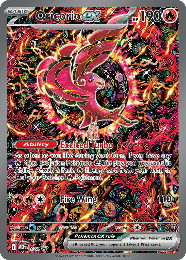 Pokemon Pokemon Oricorio ex PROMO [MEP 024] Mega Evolution "Mega Evolution Black Star Promos" [Mega Charizard X ex UPC] (EN)