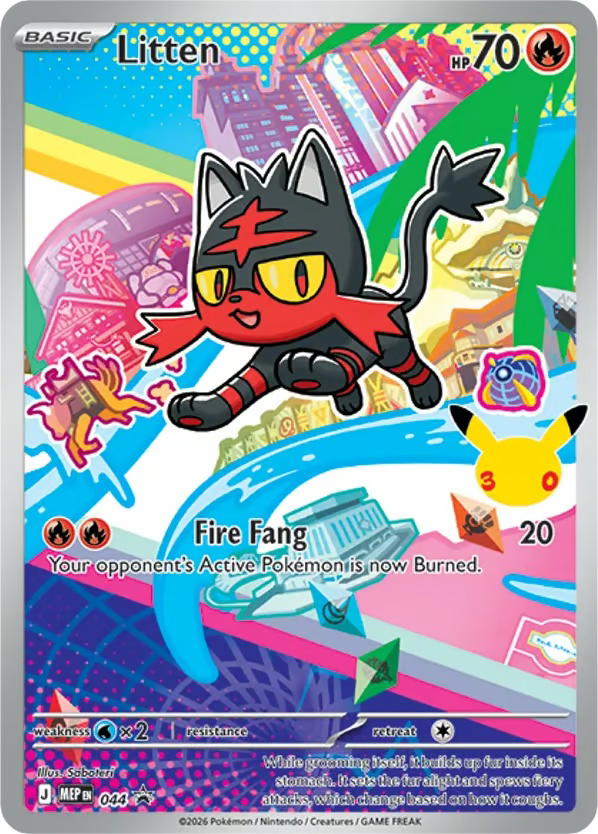 Pokemon Pokemon Litten PROMO [MEP 044] Mega Evolution "Mega Evolution Black Star Promos" [First Partner Illustration Collection (Series 1)] (EN)