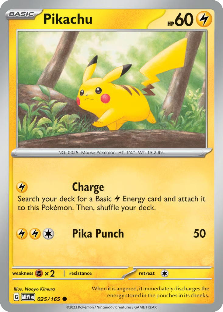 Pokemon Pokemon Pikachu C [MEW 025/165] Scarlet & Violet "151" [ReverseHolo] (EN)