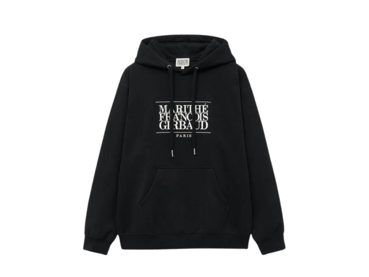 Marithe Francois Girbaud Marithe Francois Girbaud Classic Logo Embroidery Hoodie Brushed Black