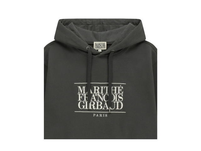 Marithe Francois Girbaud Marithe Francois Girbaud Classic Logo Embroidery Hoodie (ฺBrushed) Charcoal - view 3