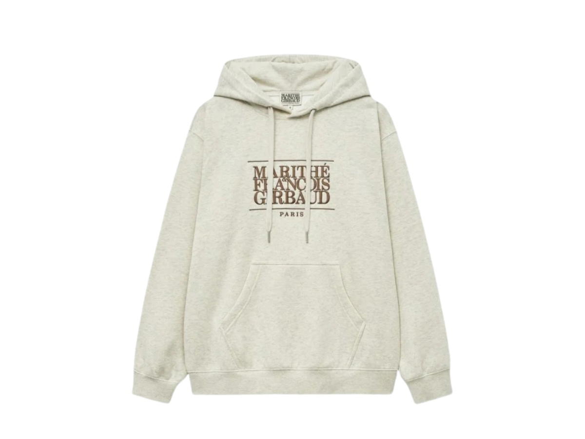 Marithe Francois Girbaud Marithe Francois Girbaud Classic Logo Embroidery Hoodie Brushed Oatmeal