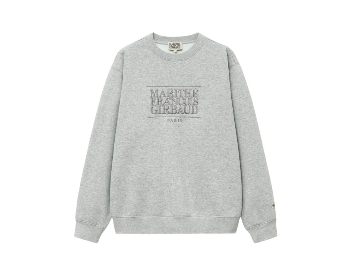 Marithe Francois Girbaud Marithe Francois Girbaud Classic Logo Embroidery Sweatshirt Brushed Melange Gray