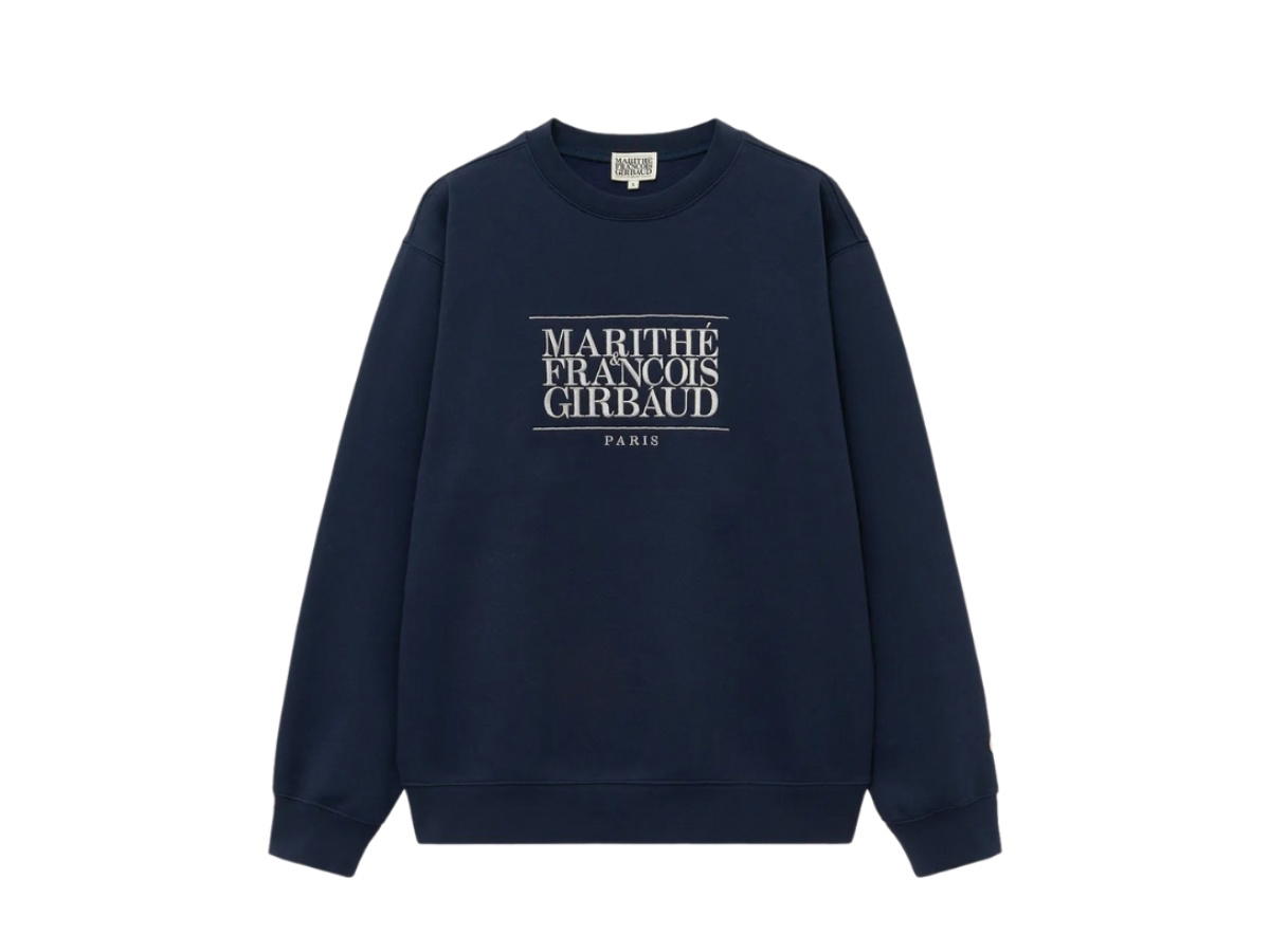 Marithe Francois Girbaud Marithe Francois Girbaud Classic Logo Embroidery Sweatshirt Brushed Navy