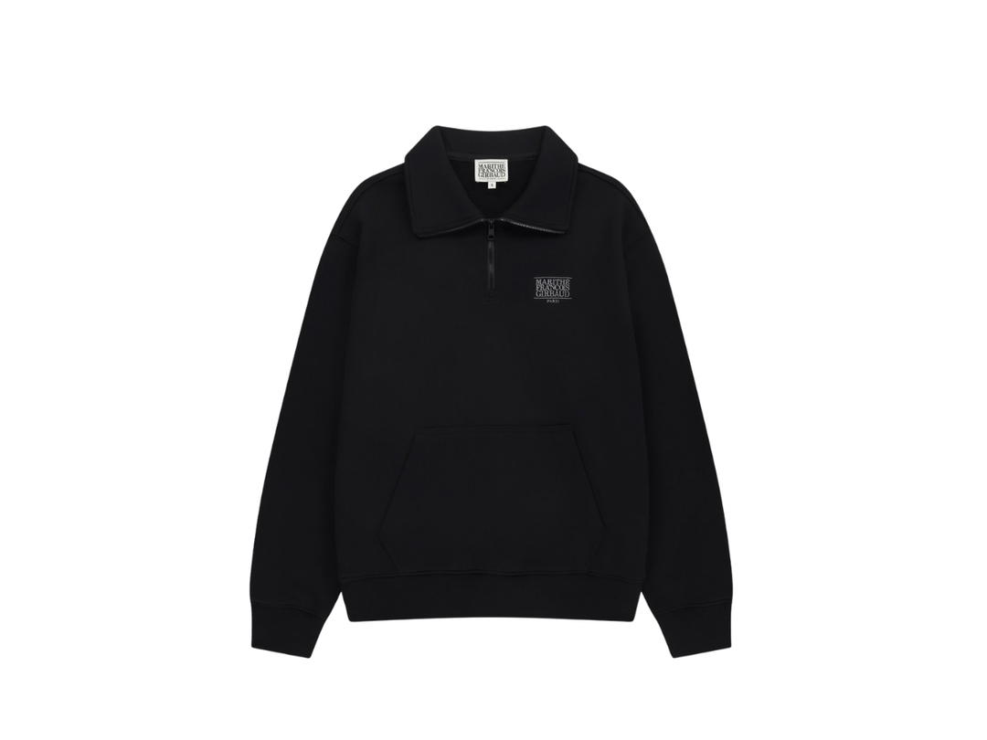 Marithe Francois Girbaud Marithe Francois Girbaud Classic Logo Half Zipup Sweatshirt Black
